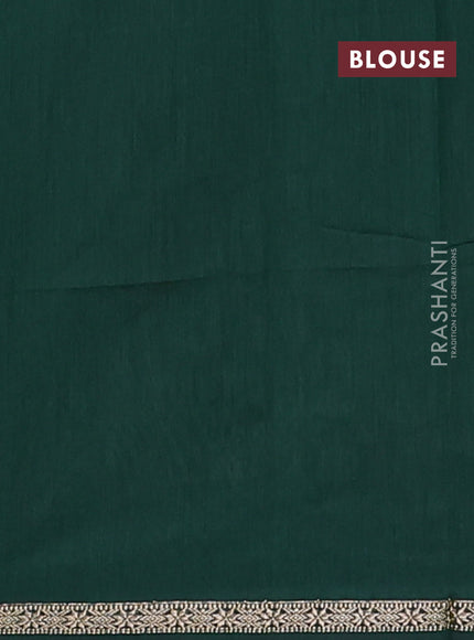 Semi maheswari cotton saree elaichi green and bottle green with zari woven buttas and small zari woven border