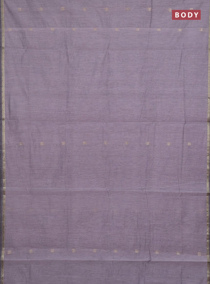 Semi maheswari cotton saree grey and magenta pink with zari woven buttas and small zari woven border