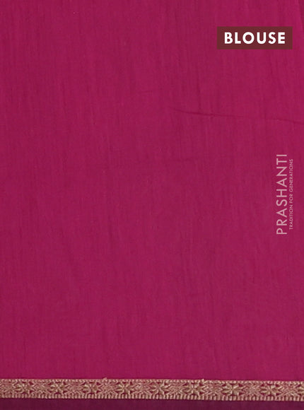 Semi maheswari cotton saree grey and magenta pink with zari woven buttas and small zari woven border