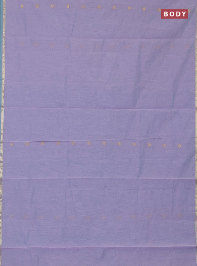Semi maheswari cotton saree pastel blue and cs blue with zari woven buttas and small zari woven border