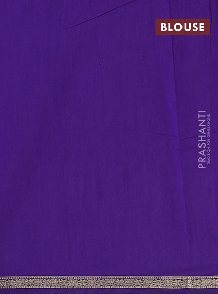 Semi maheswari cotton saree pastel purple and violet with zari woven buttas and small zari woven border