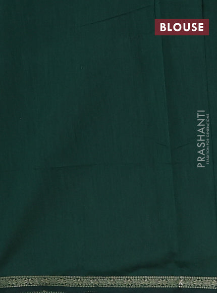 Semi maheswari cotton saree pastel green and bottle green with zari woven buttas and small zari woven border