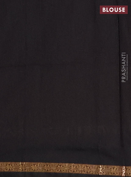 Semi maheswari cotton saree orange and black with zari woven buttas and small zari woven border