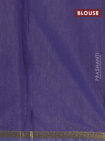 Semi maheswari cotton saree peach shade and blue shade with zari woven buttas and small zari woven border