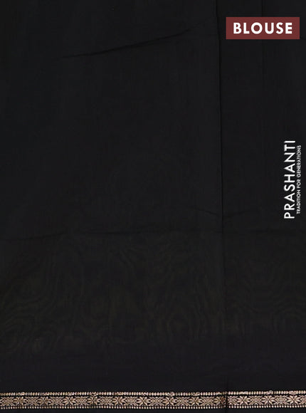 Semi maheswari cotton saree lime green and black with zari woven buttas and small zari woven border