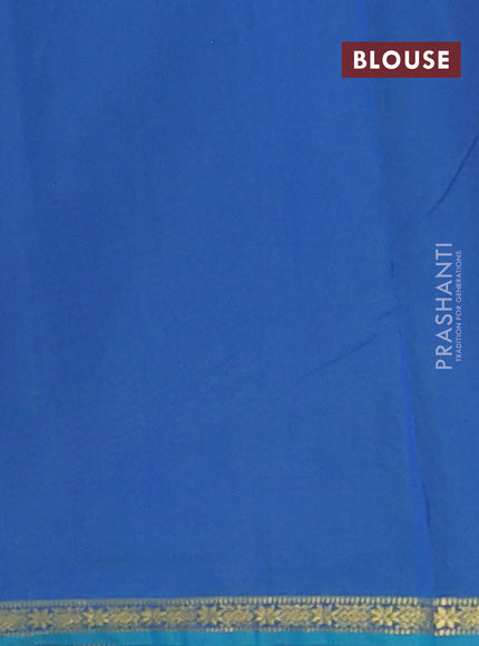 Semi maheswari cotton saree lime green and cs blue with zari woven buttas and small zari woven border