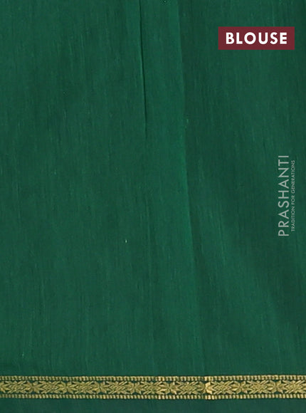 Semi maheswari cotton saree deep purple and green with zari woven buttas and small zari woven border