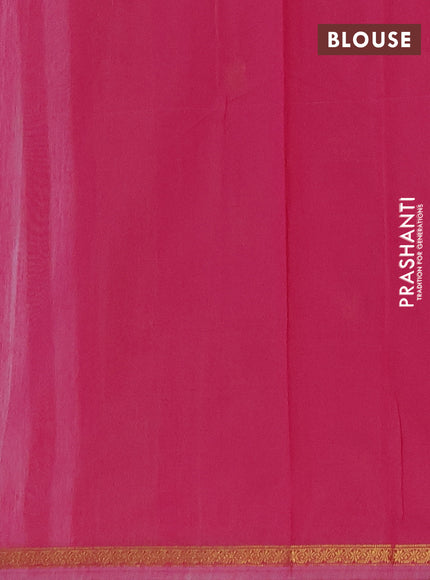 Semi maheswari cotton saree off white and pink with zari woven buttas and small zari woven border