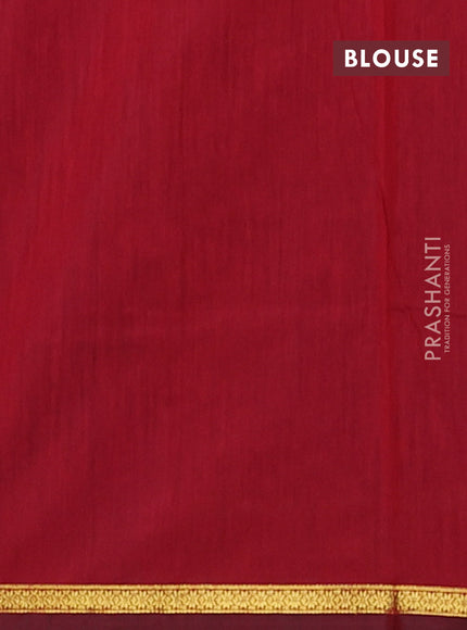 Semi maheswari cotton saree blue and maroon with zari woven buttas and small zari woven border