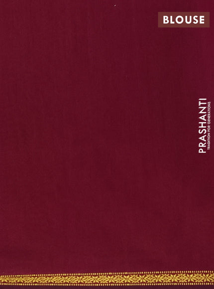 Semi maheswari cotton saree mustard and wine with zari woven buttas and small zari woven border