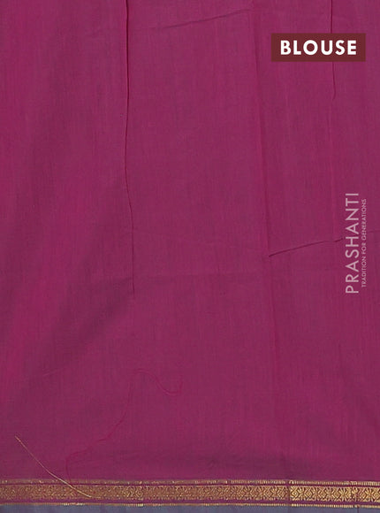 Semi maheswari cotton saree peacock green and pink with zari woven buttas and small zari woven border