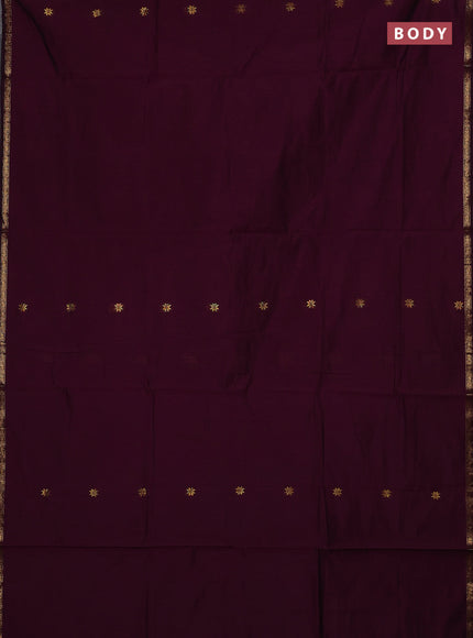 Semi maheswari cotton saree purple and magenta pink with zari woven buttas and small zari woven border