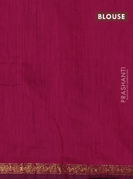 Semi maheswari cotton saree purple and magenta pink with zari woven buttas and small zari woven border