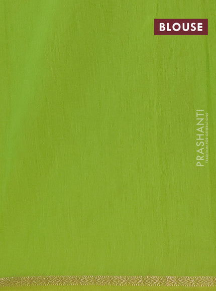 Semi maheswari cotton saree yellow and light green with zari woven buttas and small zari woven border