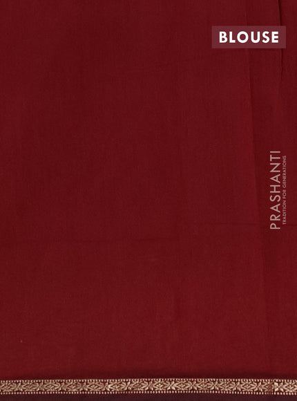 Semi maheswari cotton saree mustard yellow and maroon with zari woven buttas and small zari woven border