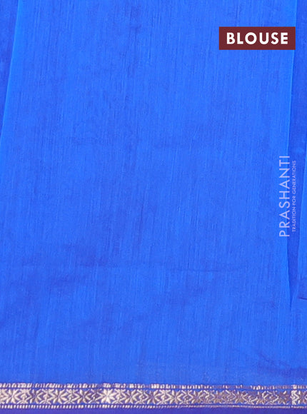 Semi maheswari cotton saree purple and blue with zari woven buttas and small zari woven border