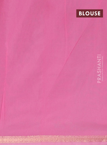 Semi maheswari cotton saree pastel green and pink shade with zari woven buttas and small zari woven border