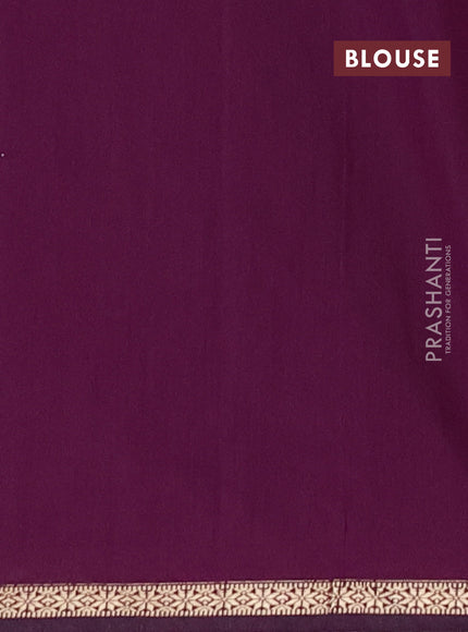 Semi maheswari cotton saree rust orange and deep purple with zari woven buttas and small zari woven border