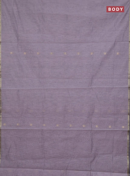 Semi maheswari cotton saree grey and magenta pink with zari woven buttas and small zari woven border