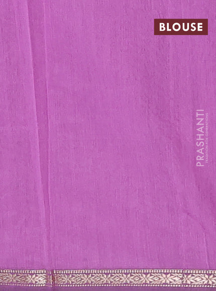 Semi maheswari cotton saree green and lavender with zari woven buttas and small zari woven border
