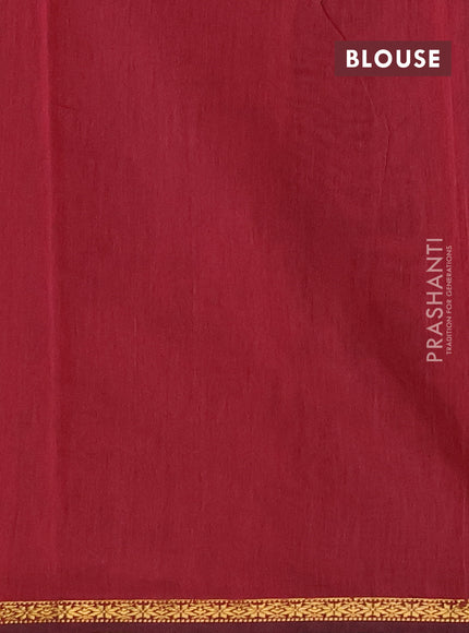 Semi maheswari cotton saree elephant grey and maroon with zari woven buttas and small zari woven border