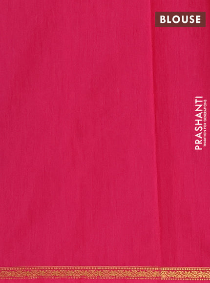 Semi maheswari cotton saree violet and pink with zari woven buttas and small zari woven border