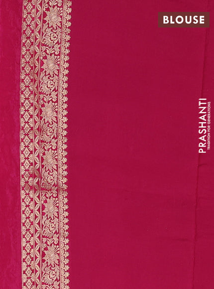 Crepe silk saree beige and pink with allover prints & pita embroidery work and zari woven border
