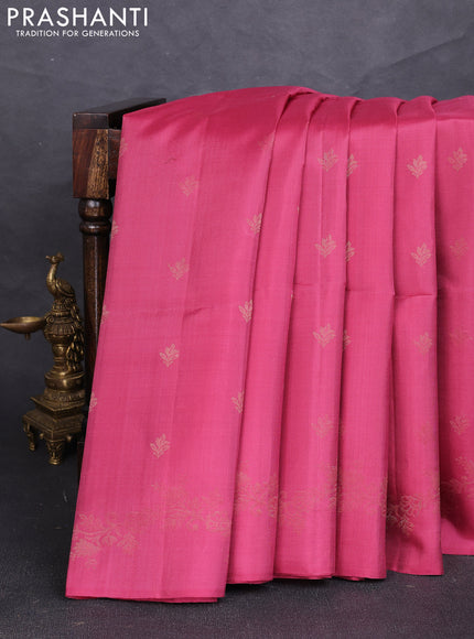 Pure soft silk saree pastel maroon with zari woven buttas and zari woven border