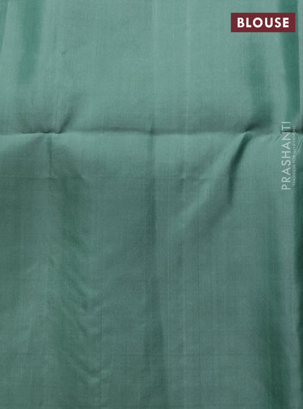 Pure soft silk saree pastel green with allover zari woven buttas and zari woven border