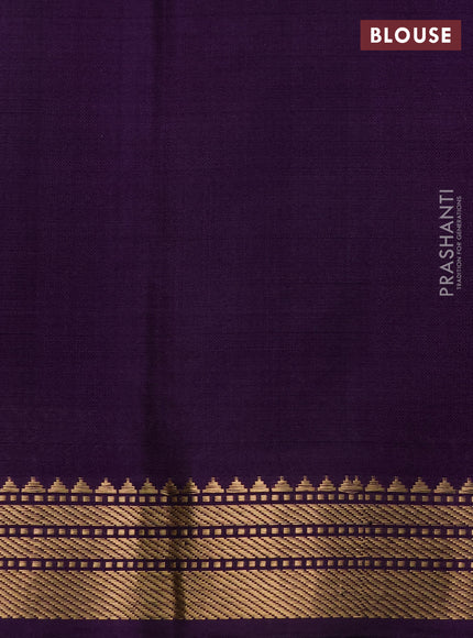 Pure soft silk saree mehendi green and purple with zari woven buttas and zari woven border