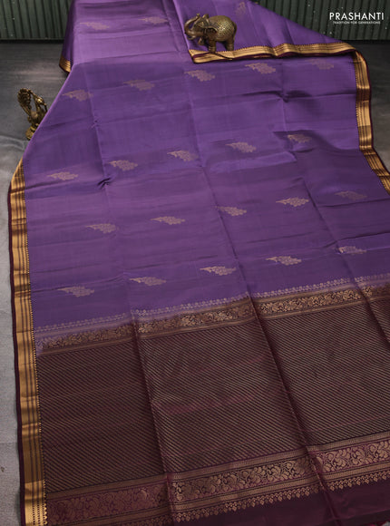 Pure soft silk saree purple and deep wine shade with zari woven buttas and zari woven border