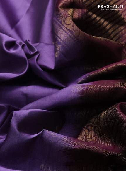 Pure soft silk saree purple and deep wine shade with zari woven buttas and zari woven border