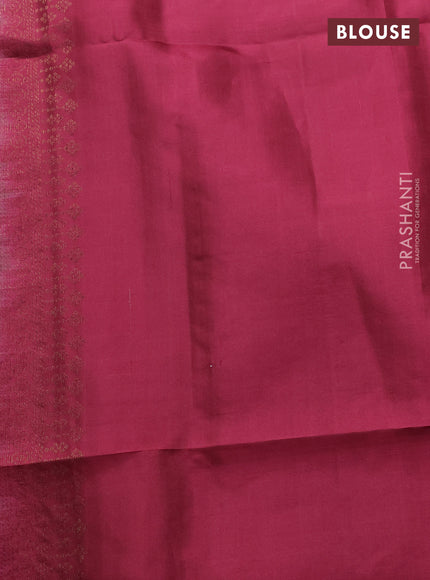 Pure soft silk saree beige and wine shade with allover thread & zari weaves & buttas in borderless style