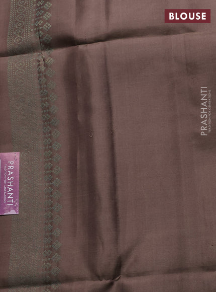Pure soft silk saree pink shade and grey with allover thread & zari weaves & buttas in borderless style