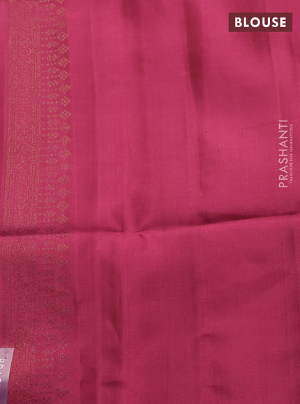 Pure soft silk saree teal green and wine shade with allover thread & zari weaves & buttas in borderless style