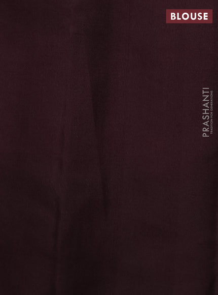 Pure soft silk saree purple and coffee brown with allover zari woven buttas and zari woven butta border
