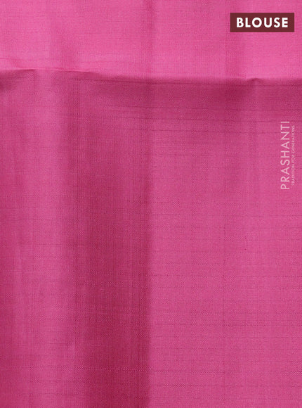 Pure soft silk saree lavender and pink with allover zari weaves & buttas and simple border
