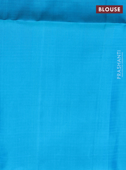 Pure soft silk saree grey and cs blue with allover zari weaves & buttas and simple border
