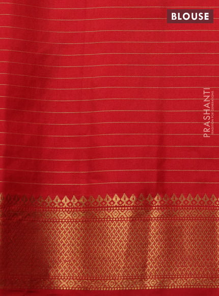 Pure soft silk saree red with allover zari checks & buttas and zari woven border