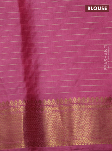 Pure soft silk saree mauve pink with allover zari checks & buttas and zari woven border
