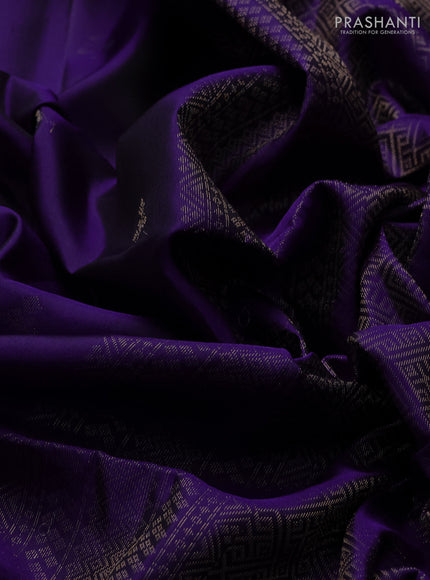 Pure soft silk saree violet with zari woven buttas and rich zari woven border