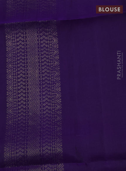 Pure soft silk saree violet with zari woven buttas and rich zari woven border