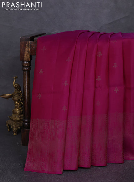 Pure soft silk saree pink with zari woven buttas and rich zari woven border