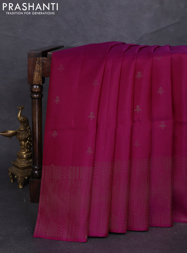 Pure soft silk saree pink with zari woven buttas and rich zari woven border