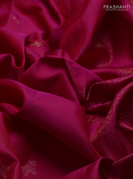 Pure soft silk saree pink with zari woven buttas and rich zari woven border
