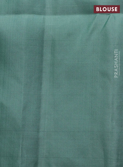 Pure soft silk saree pastel green with zari woven buttas and zari woven border