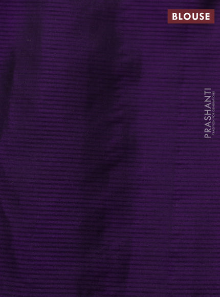 Pure soft silk saree bottle green and violet with allver zari stripe pattern and zari woven border