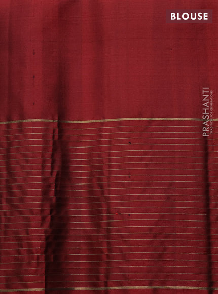 Pure soft silk saree dark beige and maroon with zari woven buttas and zari woven border