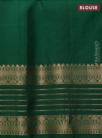 Pure soft silk saree mehendi green and green with allover laksha deepam pattern and zari woven border