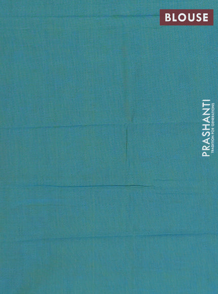 Chettinad cotton saree purple and teal green with allover thread checked pattern and thread woven border